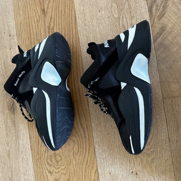 Naked Wolfe Style Track Platform Sneakers in Black & white - Picture 5 of 6